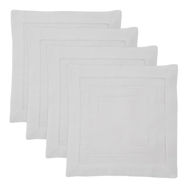 Saro Linen Hemstitch Napkin - Set of 4 - 20x22 x 20x22