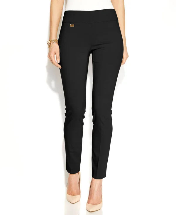 Alfani Petite Tummy-Control Pull-On Skinny Pants, Petite & Petite Short, Created for Macy&s - Dark Grey Heather