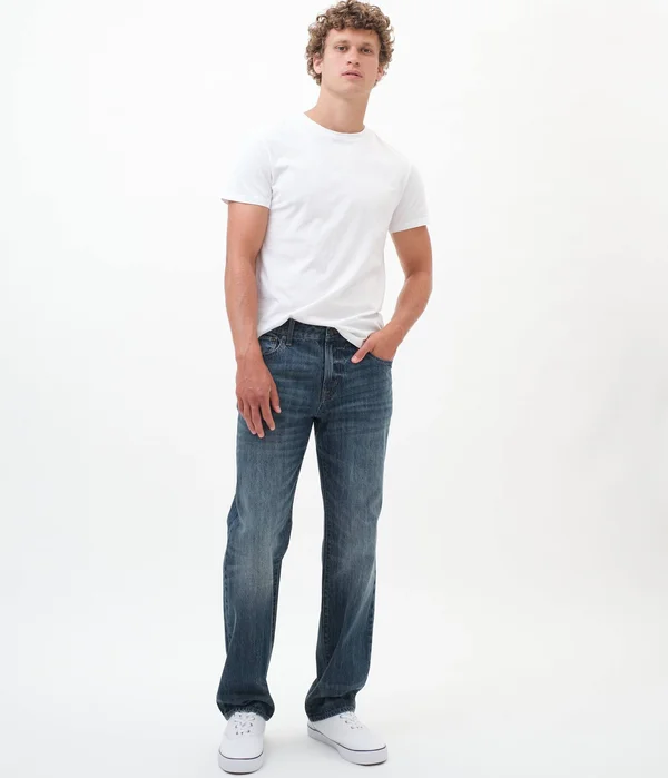 Aeropostale Guys& Loose Jean - Washed Denim - Size 33x34 - Cotton - Teen Fashion & Clothing - Shop Spring and Summer Styles
