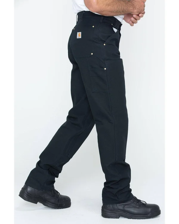 Carhartt Firm Duck Double Front Work Dungaree Pants, Men's Black