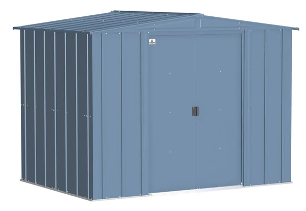 Arrow Classic Steel Storage Shed, 8 ft. x 6 ft., Blue Grey
