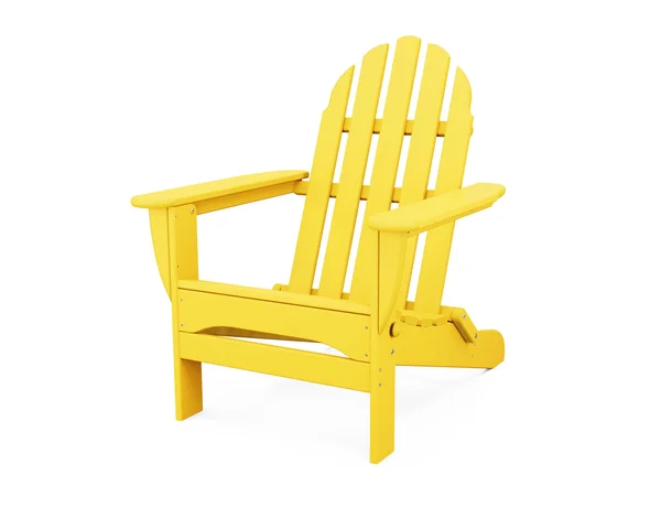 POLYWOOD Classic Recycled Plastic Foldable Adirondack Chair, Size: Lemon, Yellow