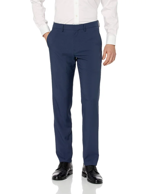 Haggar Blue Active Series Straight Fit Flat Front Dress Pants