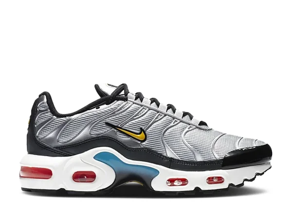 Nike Boys Air Max Plus - Running Shoes Metallic Silver/Speed Yellow/Black Size 05.0