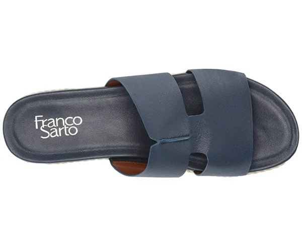 Franco Sarto Women's Kenny Platform Slide - Lapis Blue Bazini Leather