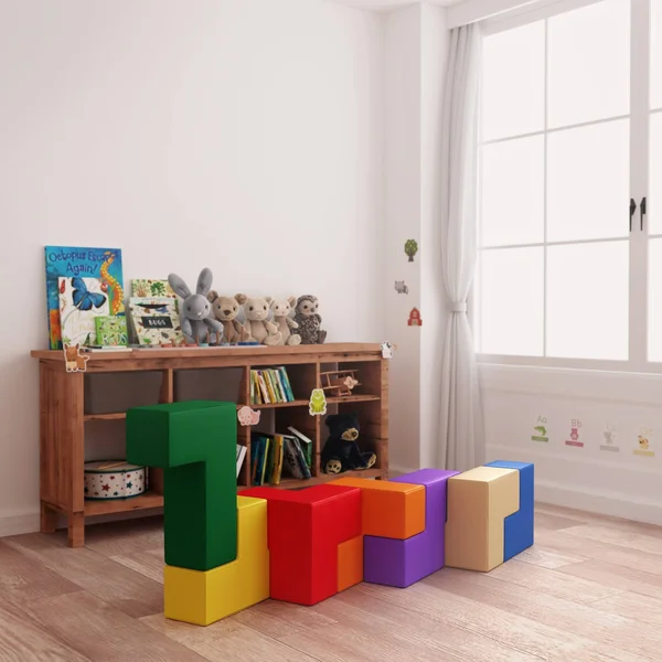 Ecr4kids Softzone Brainy Soft Foam Blocks - Soma Cube Puzzle, Assorted Colors (7-Piece Set)