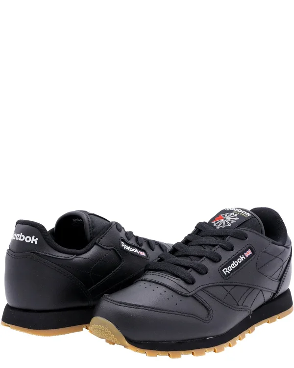 Reebok Classic Leather Black/Gum Preschool Kids& Shoes - Size: 1.5