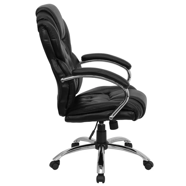 47x22 Black High Back Transitional Executive Swivel Office Chair Arms