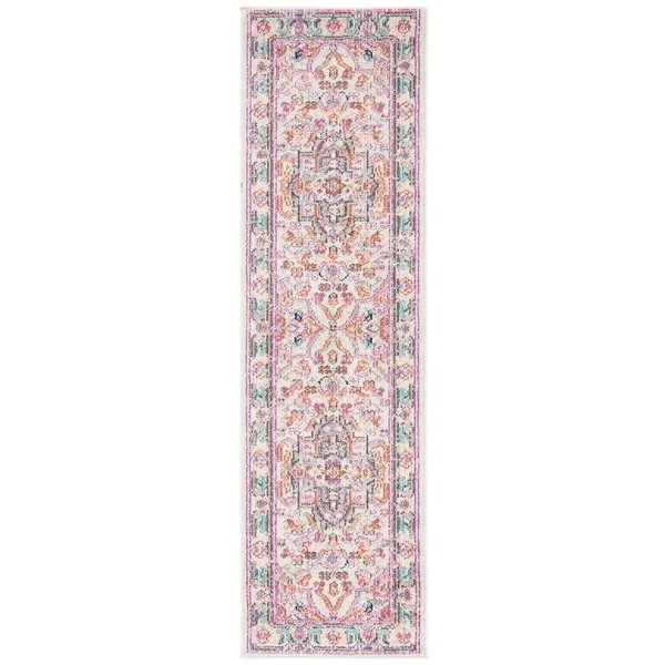 Safavieh Madison Edwyna Distressed Area Rug - Beige/Fuchsia, 6&7 inch x 6&7 inch Square
