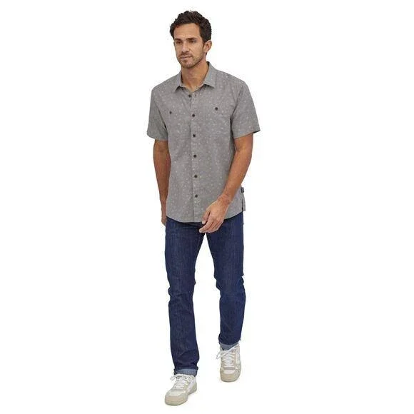 Patagonia Men's Back Step Shirt Ikat Net: Palo Green, XXL