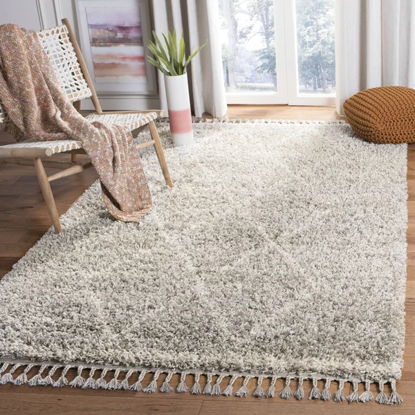 Safavieh Pro Lux Shag PLX435F 5&0x22 x 8&0x22 Grey - Cream Area Rug