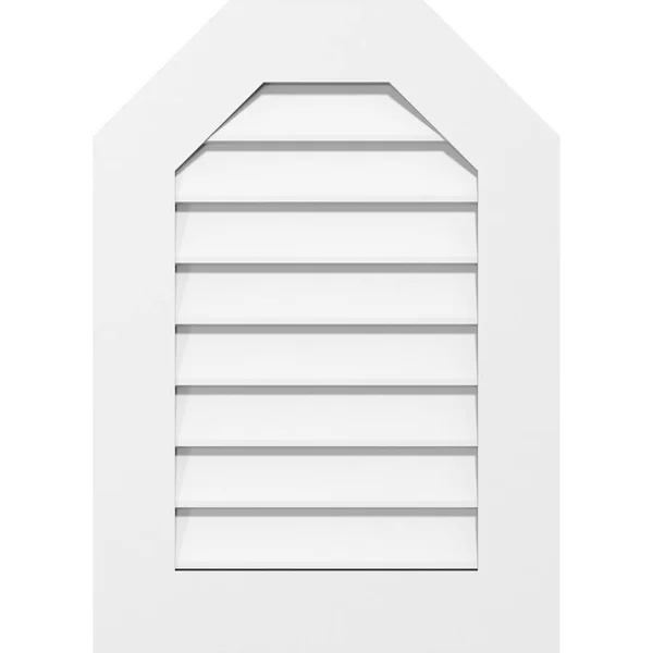 Ekena Millwork GVPOT16X3801SN 16x22W x 38x22H Octagonal Top Surface Mount PVC Gable Vent: Non-Functional - w/ 3-1/2x22W x 1x22P S