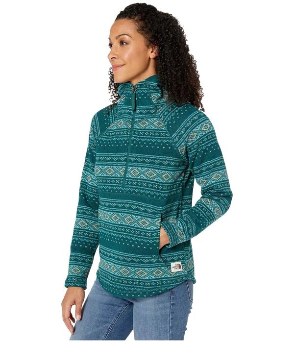 The North Face Women's Printed Crescent Hooded Pullover: Ponderosa Green Fair Isle Print2