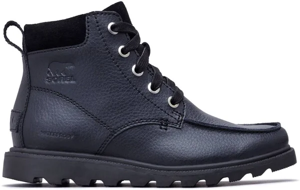 Boy's Sorel Madson Waterproof Moc Toe Boot - Size 1 M - Black