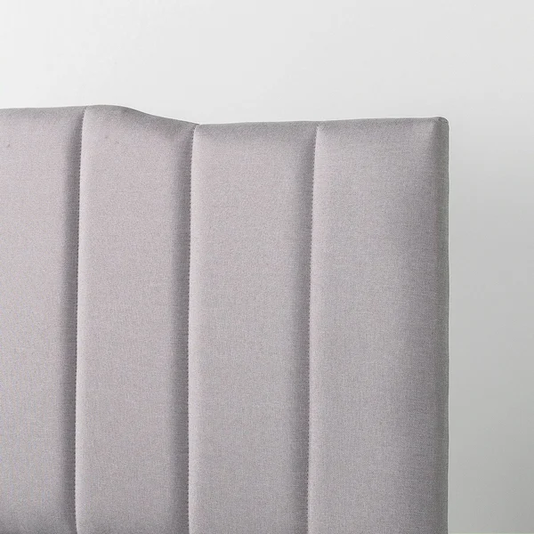 Priage Upholstered Channel Stitched Headboard-Super Light Grey (Queen)
