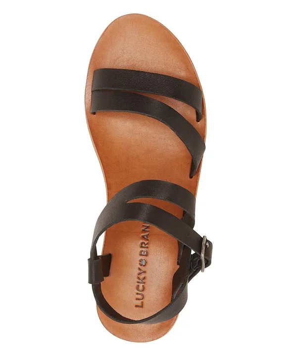 Women's Lucky Brand Hecilia Wedge Sandal - Black - Size 6.5