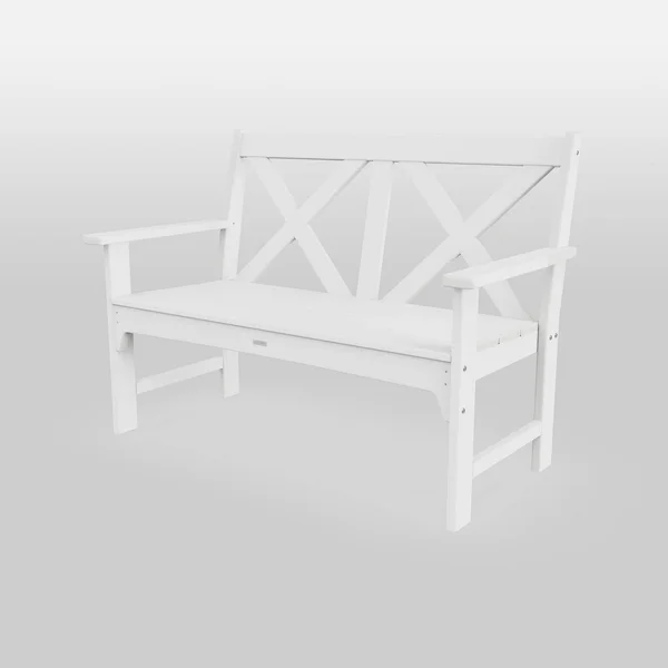 Shawboro POLYWOOD Outdoor Patio Bench - White - Threshold