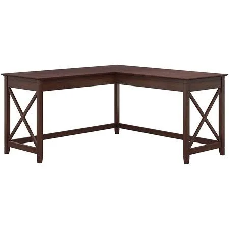 Bush Furniture Key West 60W L Shaped Desk - Bing Cherry