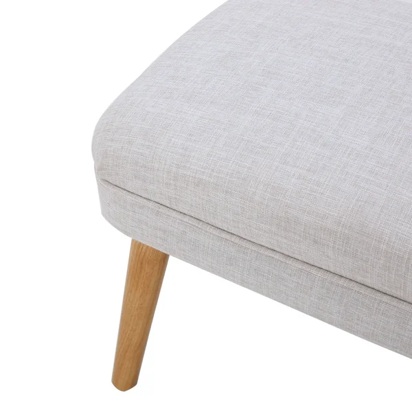Dumont Mid Century Modern Fabric Ottoman - Light Gray - Grey