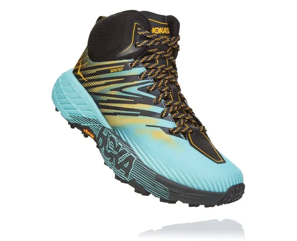 Hoka One One Women's Speedgoat Mid 2 GTX - 6 - Antigua Sand - Golden Rod