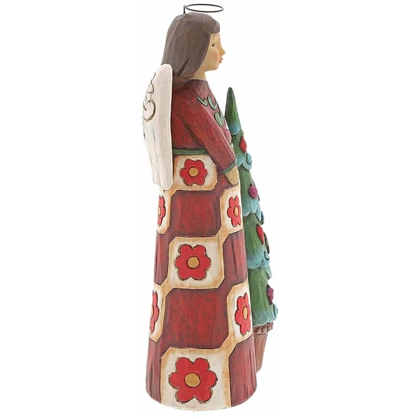 Jim Shore Folklore Angel with Tree Christmas Figurine 6001448