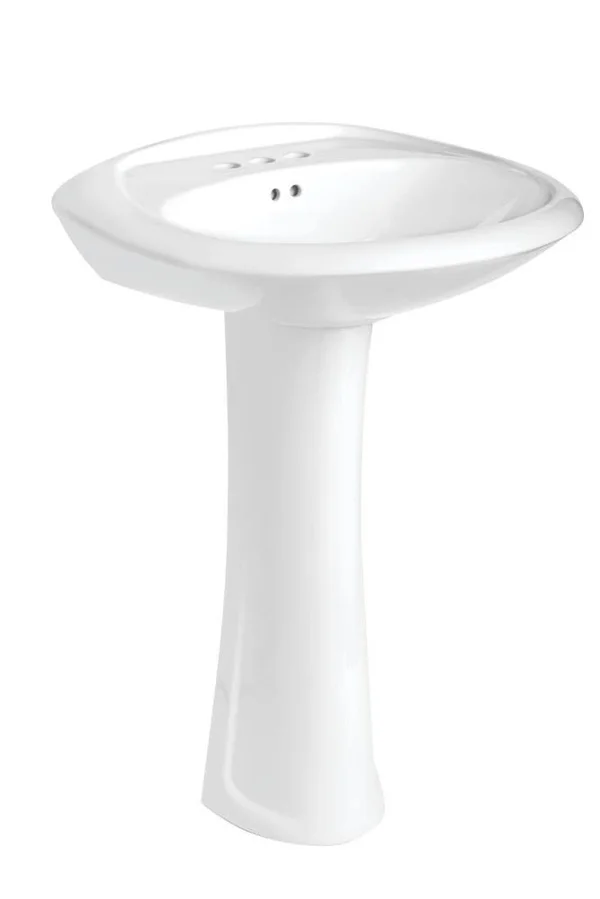 Mansfield Maverick Pedestal Lavatory COMBINATION - 4x22 Faucet Center in White, 349-4
