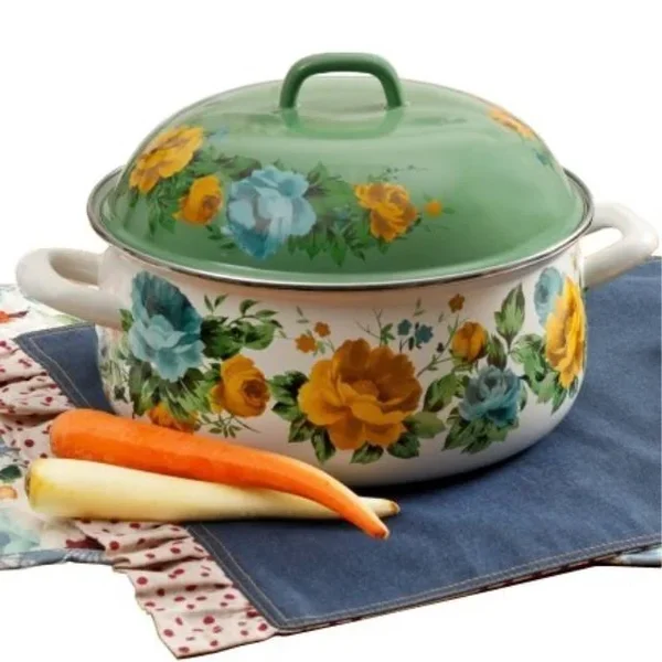The Pioneer Woman Rose Shadow 4-Quart Enamel Dutch Oven