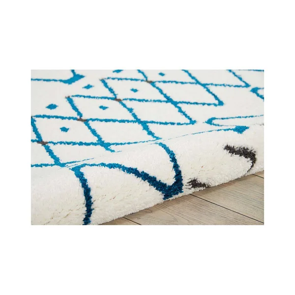 Nourison Kamala DS500 3&11x22 x 5&11x22 White Blue Area Rug