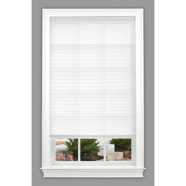 Allen + Roth 62-in W x 64-in L White Pleated Shade Polyester - CPWHITE620640