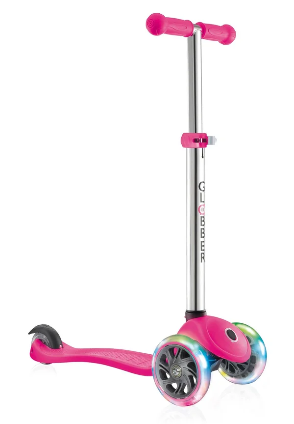 Globber Primo Scooter with Light Up Wheels - Neon Pink