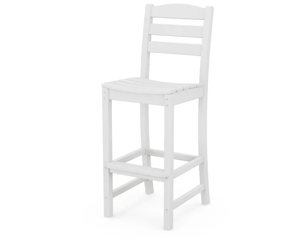 Polywood Cafe Recycled Plastic Bar Height Side Chair - White