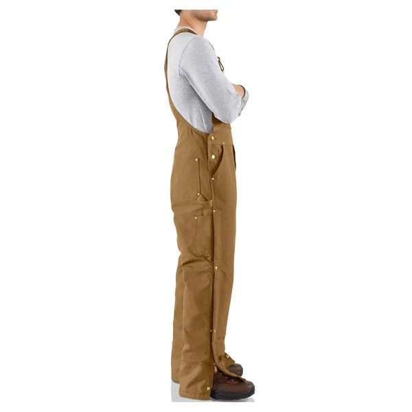 Carhartt Men's Brown Quilt Lined Zip to Thigh Bib Overalls