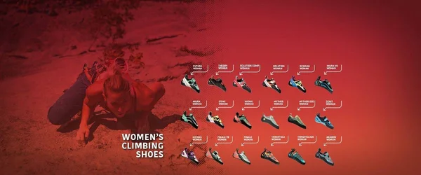 La Sportiva Solution Comp Climbing Shoes Blue Red Women - 35.5