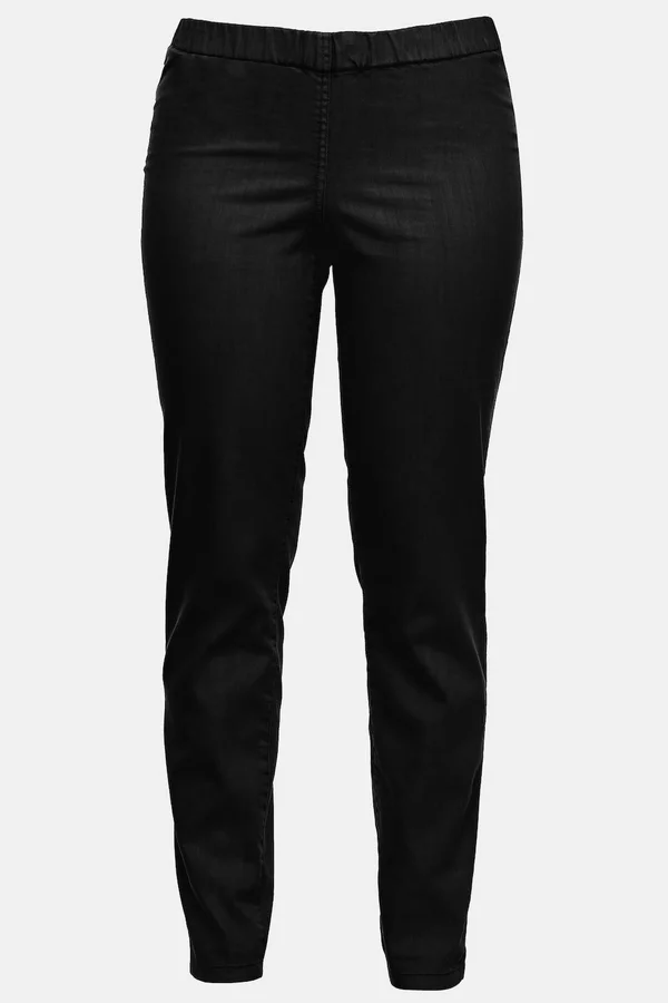 Ulla Popken Women's Plus Size Overdyed Essential Jeggings 692623, Size: 14P, Black