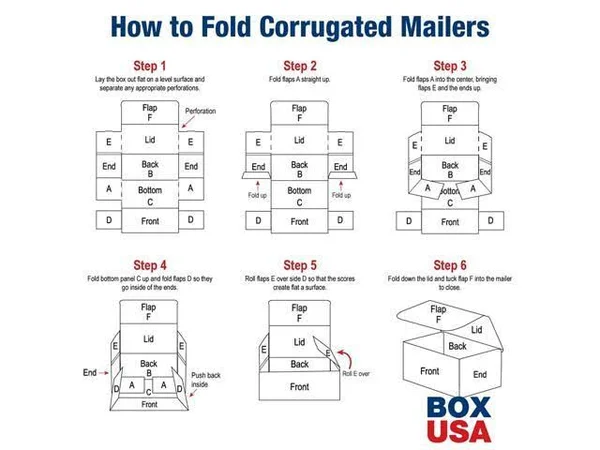 Box USA Corrugated Cardboard Mailers - 9 x 7 x 4 Inches, Tuck Top One-Piece, Die-Cut Shipping Boxes, Medium Brown Kraft Mailing B