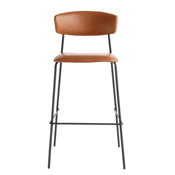Lucy 42 in. Brown Open Back Metal Bar Stool with Faux Leather Seat-Set of 2