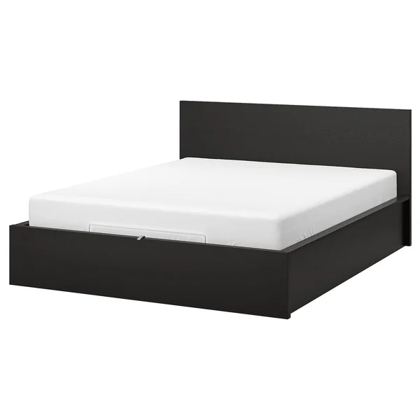 IKEA - MALM Storage Bed - black-brown, Queen