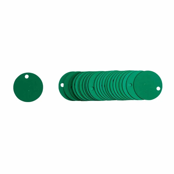 Brady, 49908, 2x22 Dia. Green Aluminum Blank Valve Tag