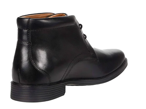 Clarks Whiddon Mid Mens Leather Waterproof Chukka Boots, Black