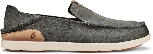 Olukai Nalukai Kala Men's Leather Slip on Shoes Fog, Bone - 7