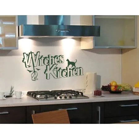 Halloween Witches Kitchen Wall Decal - Wall Sticker - Vinyl Wall Art, Home Decor, Wall Mural - 2269 - Lavender, 47in x 25in, Purp