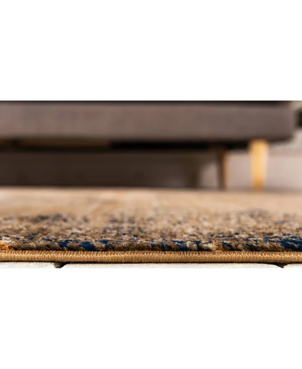 Unique Loom Dorchester 4& Square Area Rug in Light Brown