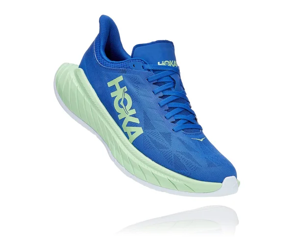 Men's Hoka One One Carbon x 2 9.5-D - Dazzling Blue, Green Ash