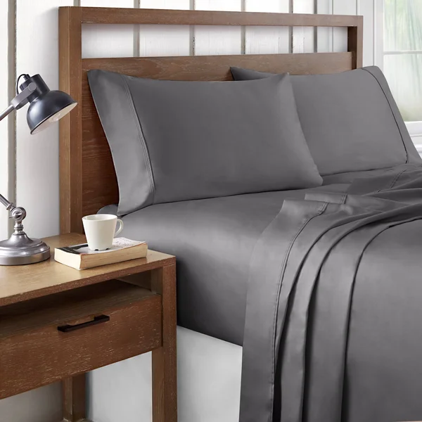 Brielle Home Viscose from Bamboo Sheet Set - Queen - Charcoal