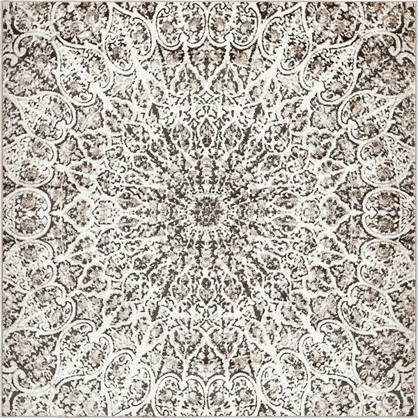 Unique Loom 3141528 8 x 8 ft. Grace Sofia Square Rug Brown
