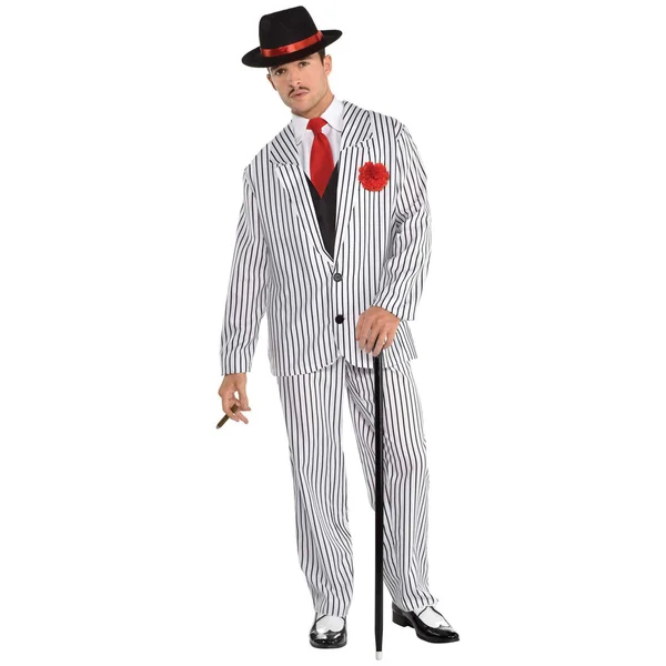 Amscan Big Gangster Adult Men's Costume - Plus Size - White