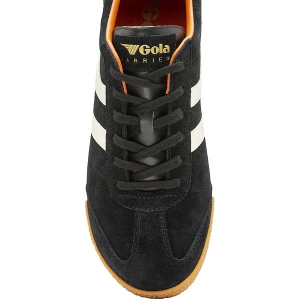 Gola Harrier Black Off White Orange Mens Suede Trainers - 8 UK