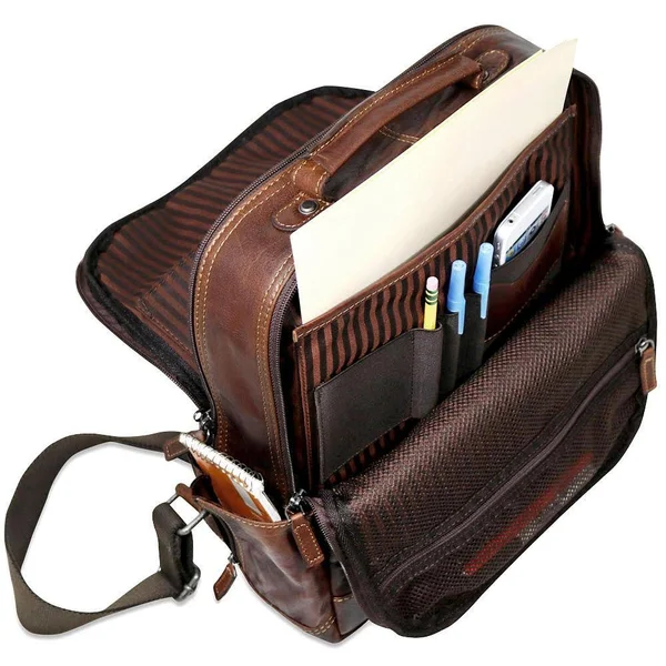 Jack Georges Voyager Small Convertible Messenger Backpack - Brown