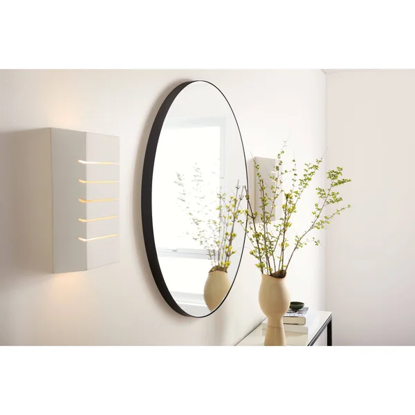 Room & Board, Modern Infinity 2D Mirror 46 Diameter in Onyx Gloss Black