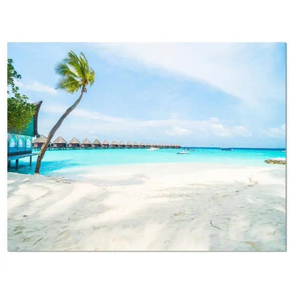 Design Art Tropical Maldives Island - Seashore Canvas Wall Artwork - 40 in. Wide x 30 in. High
